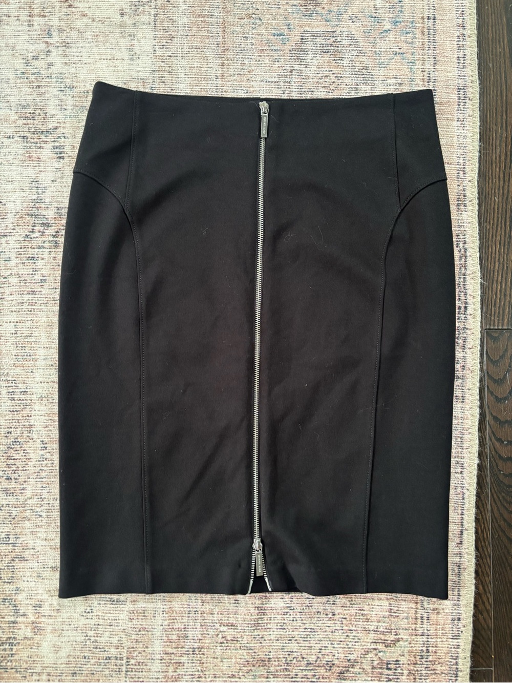 Michael Kors Black Front-Zip Ponte Pencil Skirt